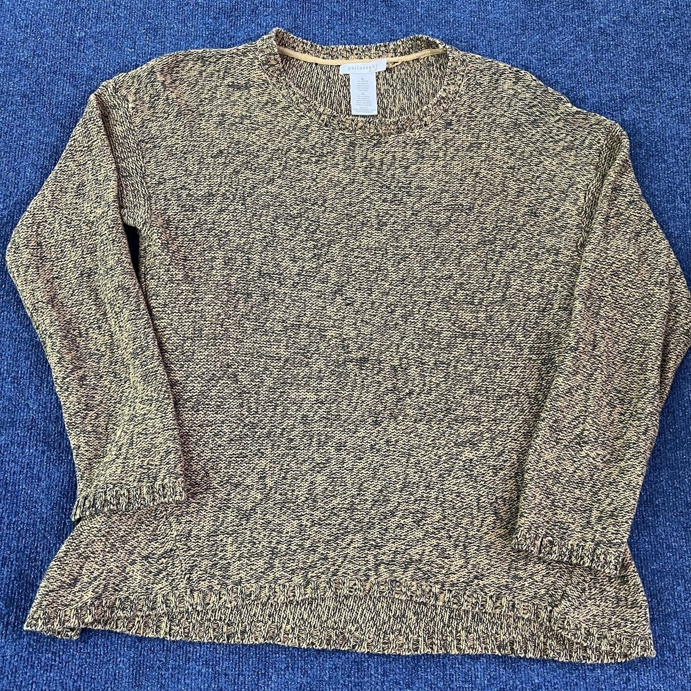 Philosophy Sweater Womens XL Brown Marled Knit Long Sleeve Crewneck Pullover